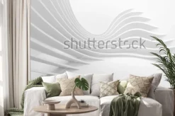 Naklejka: White architecture circular background. modern building design.