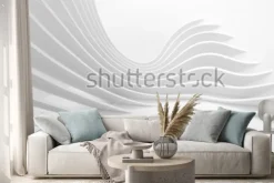 Naklejka: White architecture circular background. modern building design.