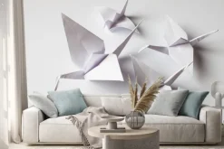 Naklejka: White crane handmade