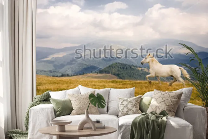 Naklejka: White horse