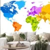 Naklejka: Świat mapa jasna barwa