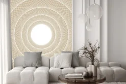 Naklejka: Światło rura internetowej, wyśrodkowany widok z wnętrza tunelu