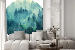 Naklejka: Widok na las o poranku