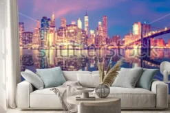 Naklejka: Widok na midtown manhattan o zmierzchu