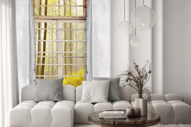 Naklejka: Widok przez okno na las