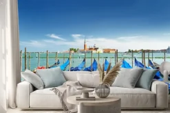 Naklejka: Widok z gondoli na lagunie weneckiej, wenecja, włochy