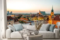 Naklejka: Widok z góry na starym mieście w warszawie