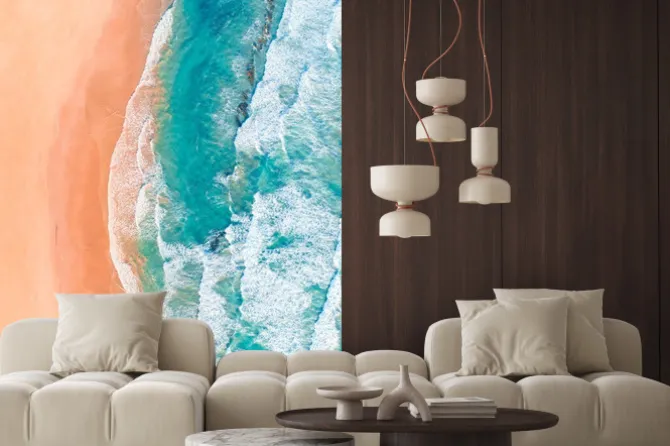 Naklejka: Widok z lotu ptaka pięknej australijskiej plaży wzdłuż great