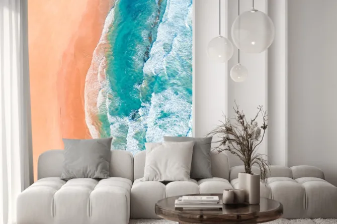 Naklejka: Widok z lotu ptaka pięknej australijskiej plaży wzdłuż great