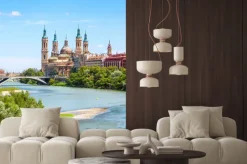 Naklejka: Widok z lotu ptaka saragossie, w hiszpanii z bazyliki