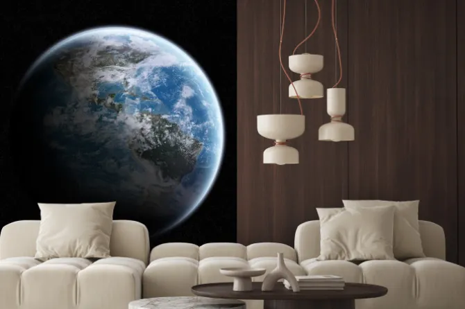 Naklejka: Widok ziemi z przestrzeni kosmicznej