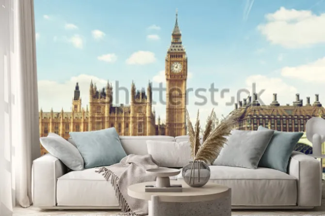 Naklejka: Wieża big ben w londynie