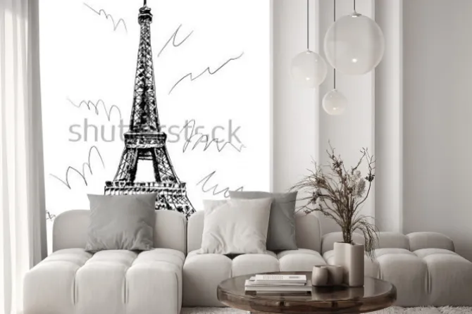 Naklejka: Wieża eiffla w stylu rysunkowym