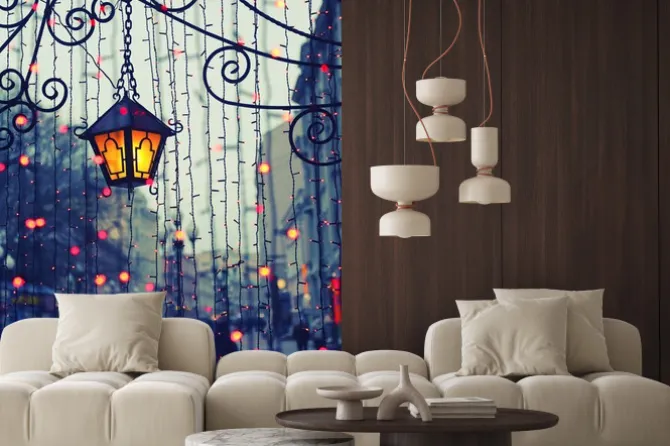 Naklejka: Wieczór avenue ze światłami