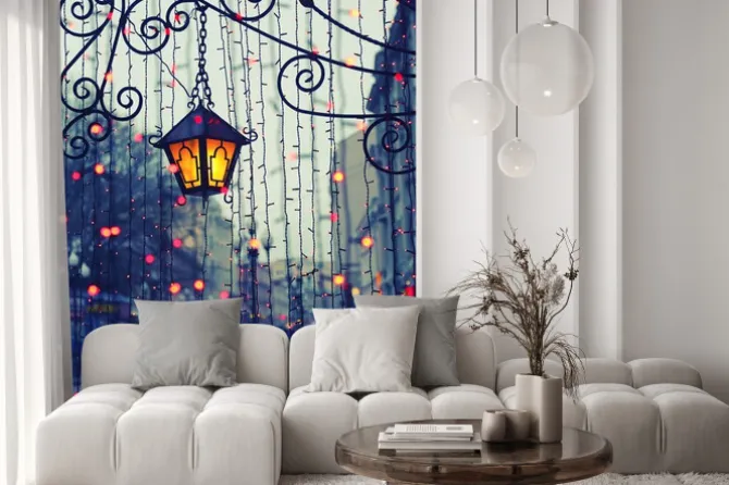 Naklejka: Wieczór avenue ze światłami