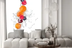 Naklejka: Świeże owoce w plusk wody