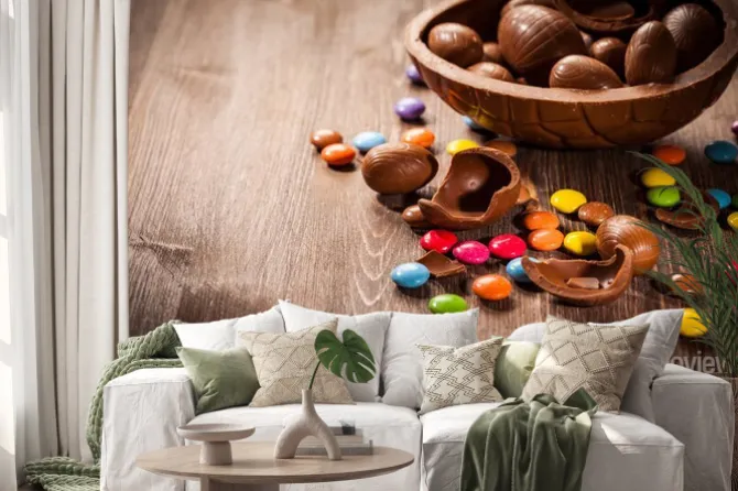 Naklejka: Wielkanoc czekoladowe tła