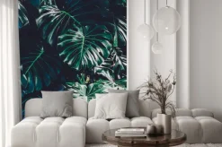 Naklejka: Wielkie błyszczące liście monstery