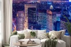 Naklejka: Wieżowce nowego jorku nocą