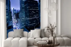 Naklejka: Wieżowce wzdłuż 42nd street w nowym jorku