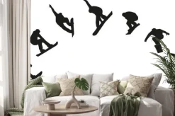 Naklejka: Wiersz z sylwetką skoków snowboardowych