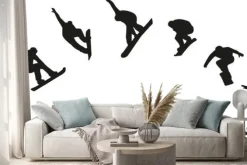 Naklejka: Wiersz z sylwetką skoków snowboardowych