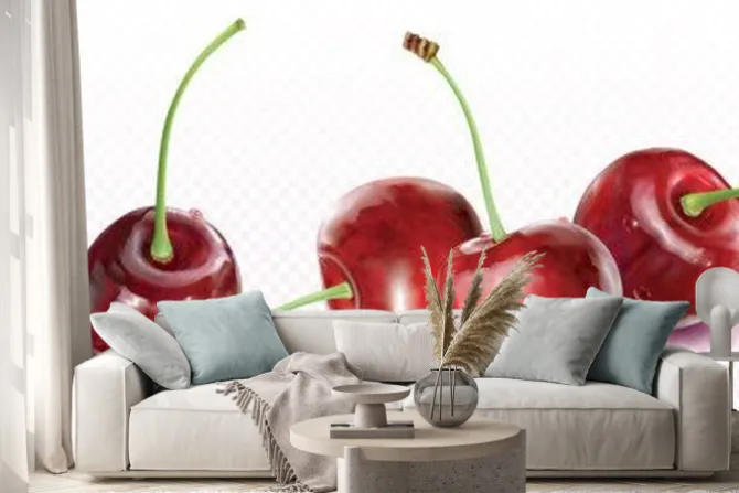 Naklejka: Wiśnie są umieszczane w linii