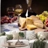 Naklejka: Wino, winogrona i ser