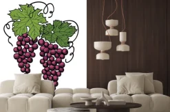 Naklejka: Winogrona grawerowania na oddział na białym tle