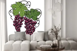 Naklejka: Winogrona grawerowania na oddział na białym tle