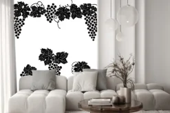 Naklejka: Winogrona grawerowane projektowania ustaw winorośl ornament wystrój