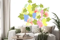 Naklejka: Winogrona gruszki jabłka - owoce jesieni