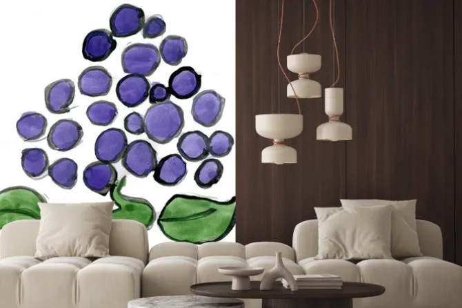 Naklejka: Winogrona na białym tle