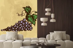 Naklejka: Winogrona rysunek ręka