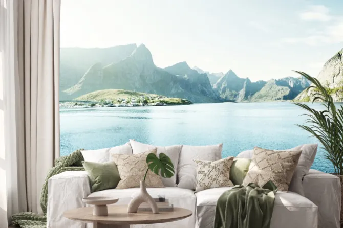 Naklejka: Wiosny pomalowane - reine, lofoty, norwegia