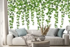 Naklejka: Wiszący bluszcz o bujnych zielonych liściach