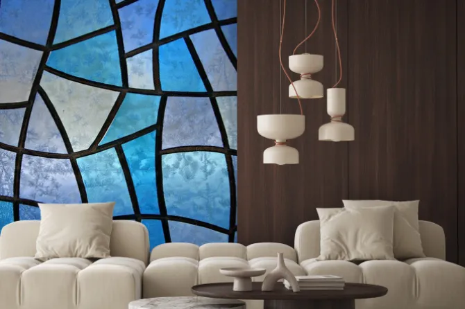 Naklejka: Witraż w odcieniach niebieskiego