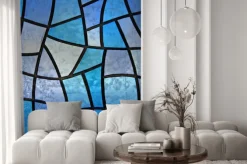 Naklejka: Witraż w odcieniach niebieskiego