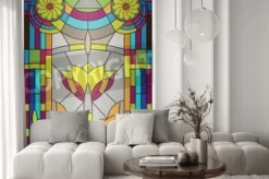 Naklejka: Witraż z geometrycznym wzorem