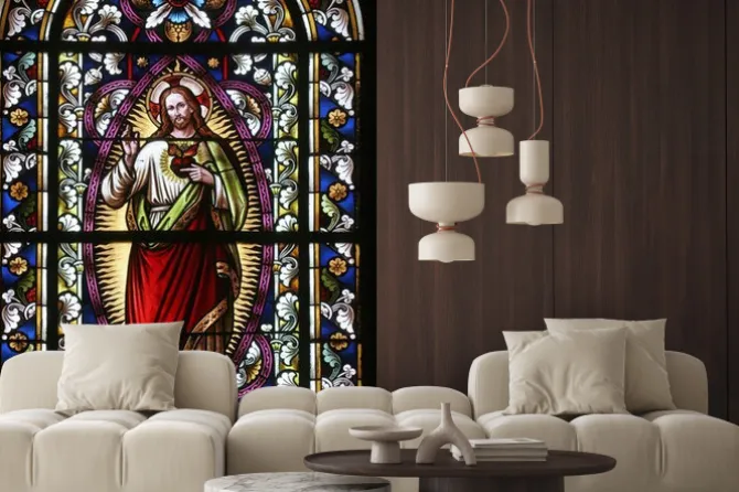 Naklejka: Witraż z jezusem