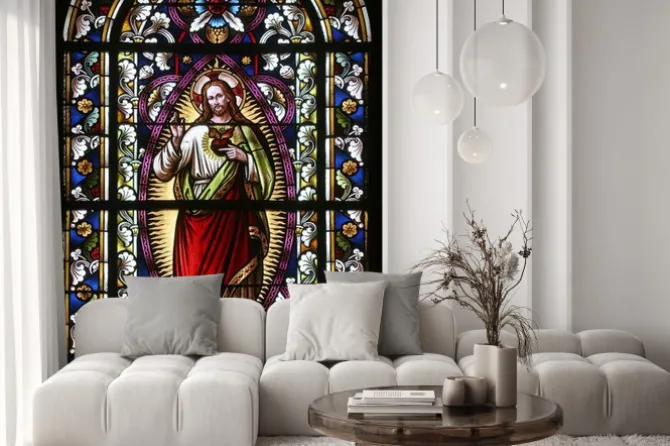 Naklejka: Witraż z jezusem