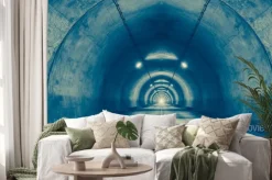 Naklejka: Wnętrze tunelu miejskiego w góry bez ruchu ..