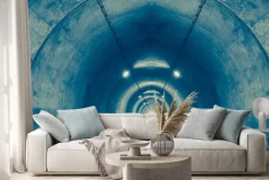 Naklejka: Wnętrze tunelu miejskiego w góry bez ruchu ..