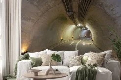 Naklejka: Wnętrze tunelu miejskiego w góry bez ruchu ..