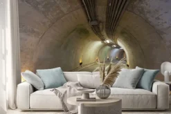 Naklejka: Wnętrze tunelu miejskiego w góry bez ruchu ..