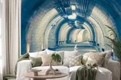 Naklejka: Wnętrze tunelu miejskiego w góry bez ruchu ..