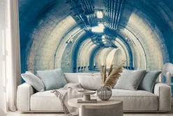 Naklejka: Wnętrze tunelu miejskiego w góry bez ruchu ..