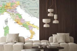 Naklejka: Włochy - bardzo szczegółowe edycji mapa polityczna z oddzielnych