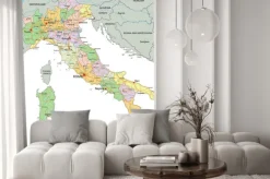 Naklejka: Włochy - bardzo szczegółowe edycji mapa polityczna z oddzielnych