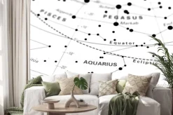 Naklejka: Wodnik gwiezdna mapa zodiaku. znak zodiaku wodnik na mapie gwiazdkowy